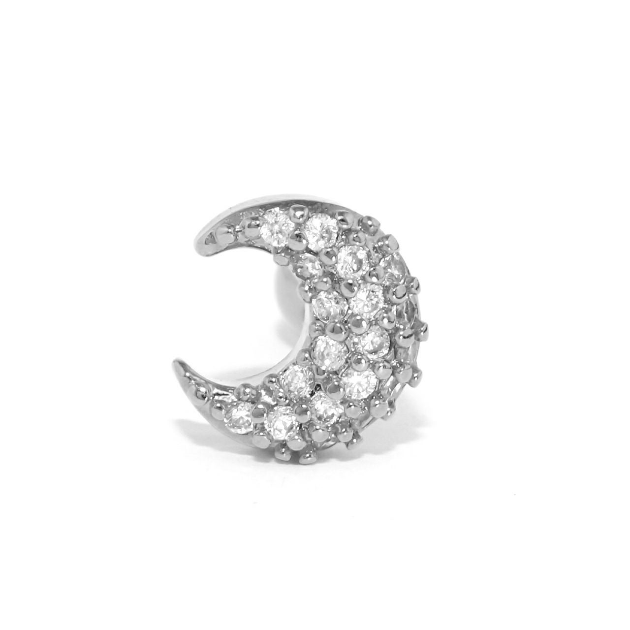 シェル月のピアス 軟骨ピアス 16G 三日月 ジュエル ムーン シルバー ゴールド