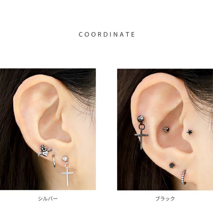 軟骨ピアス 16G クロス クール スタイリッシュ シンプル メンズ ボディ