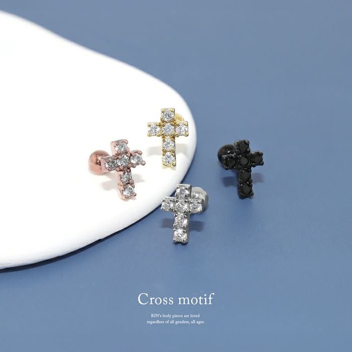 6ジュエルクロスピアス｜ボディピアス凛【公式】