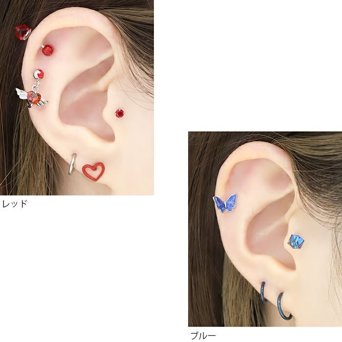 立体アクリルキューブピアス