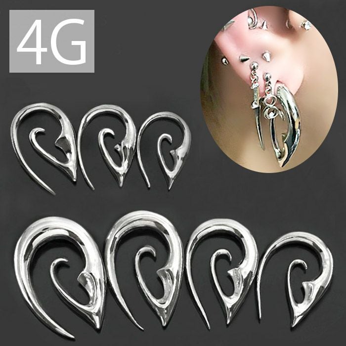 個性的 シルバー スタイリッシュ ボディピアス 2G 軟骨ピアス