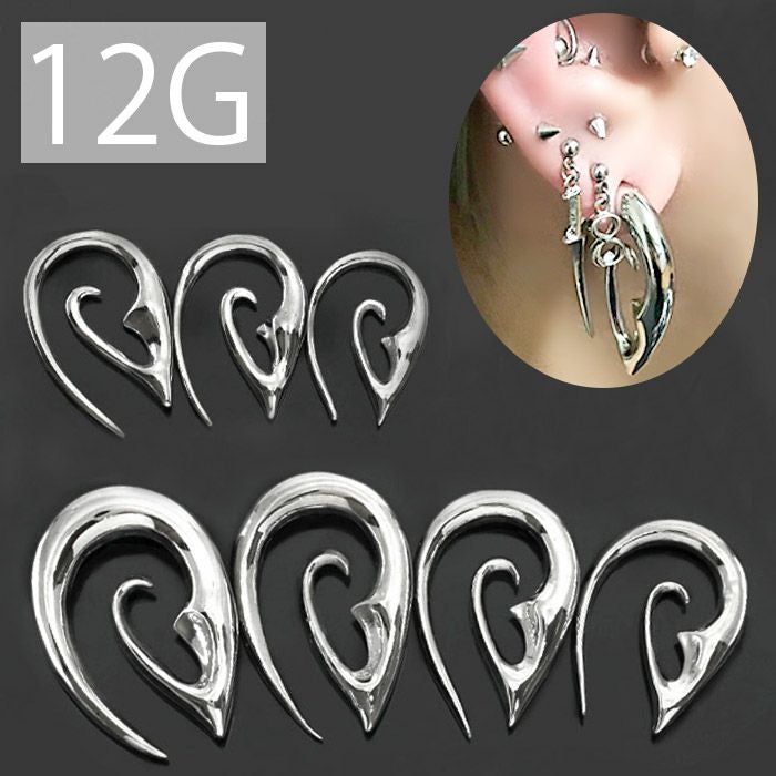 個性的 シルバー スタイリッシュ ボディピアス 12G 軟骨ピアス