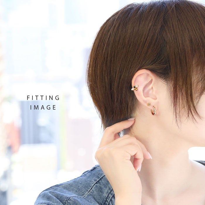 16G 軟骨ピアス ミツバチ 蜜蜂 羽 キュービックジルコニア 黄 黒