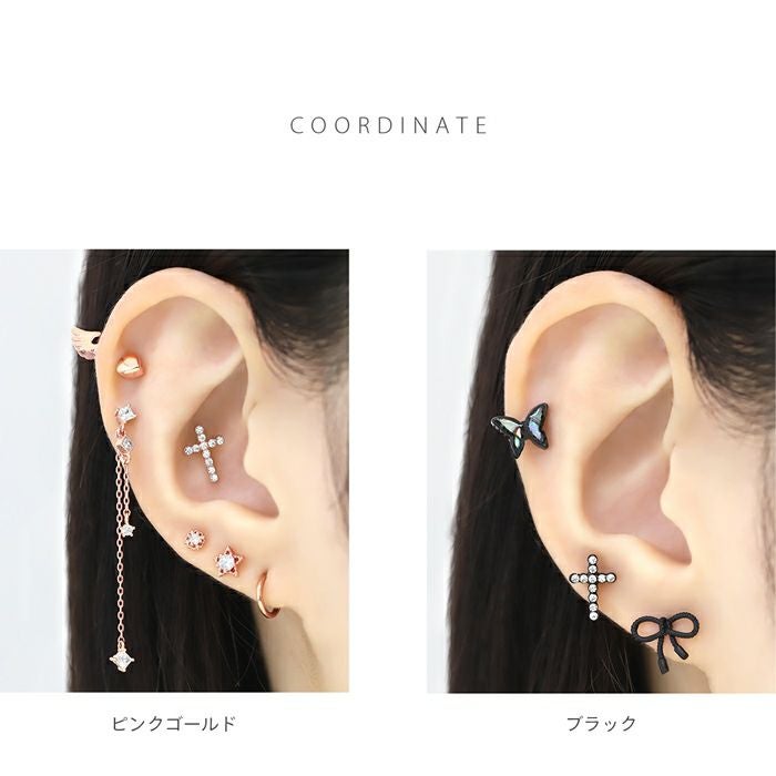 キャッチ 14G 16G 18G 12G クロス 十字架 ジュエル キラキラ ボディ