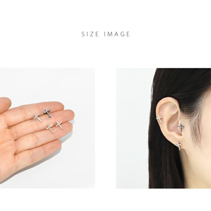 キャッチ 14G 16G 18G 12G クロス 十字架 ジュエル キラキラ ボディ