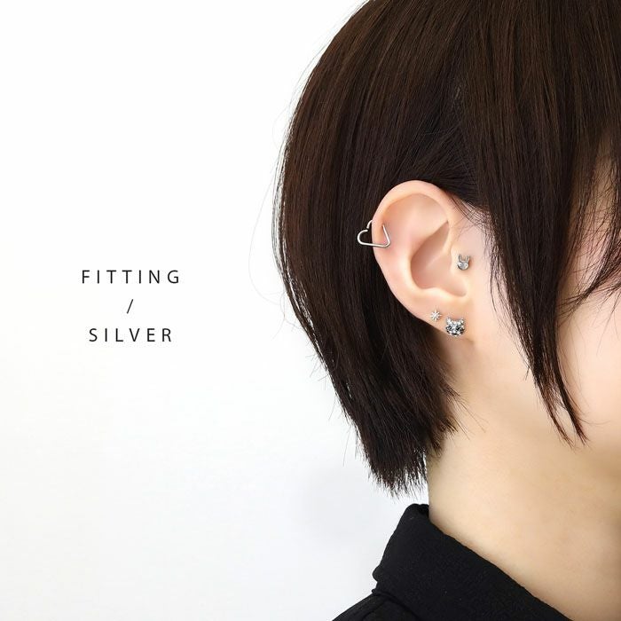 16G 14G 軟骨ピアス ジュエル 猫 CAT ネコ キラキラ かわいい キュート