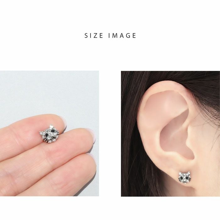 16G 14G 軟骨ピアス ジュエル 猫 CAT ネコ キラキラ かわいい キュート
