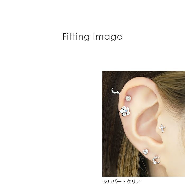 16G 14G 18G 軟骨ピアス ハート 花 ジュエル ボディピアス ストレート
