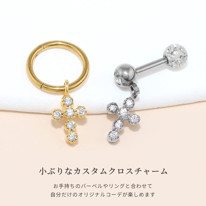 14G 16G 18G チャーム クロス 十字架 シルバー ゴールド cross ボディ