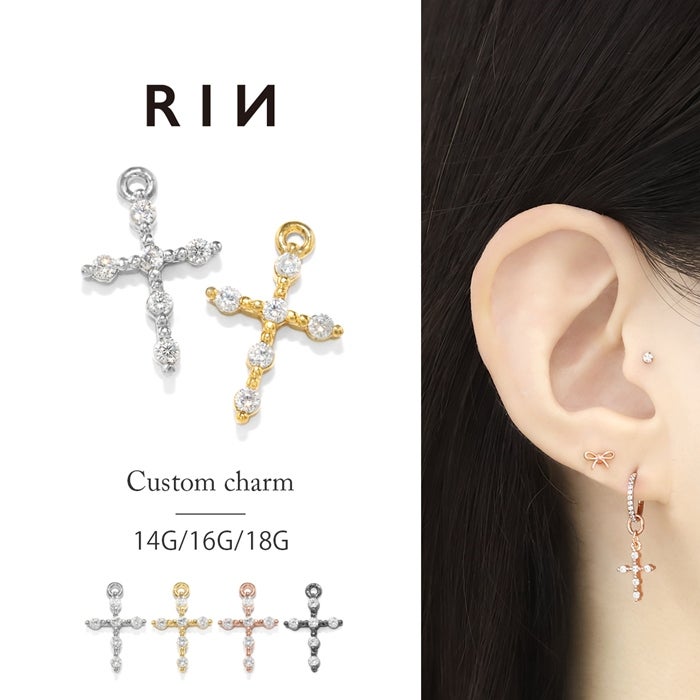 CZジュエルクロスチャーム｜ボディピアス凛【公式】