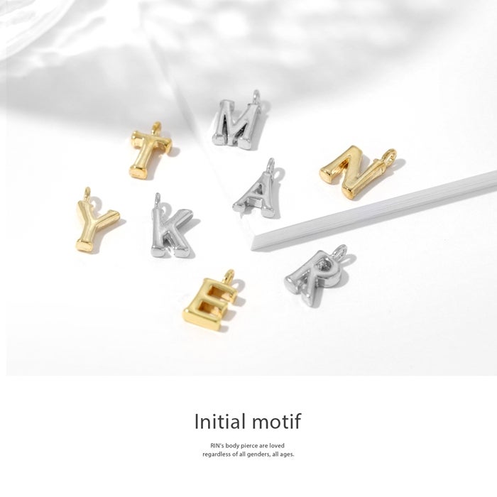 イニシャル アルファベット ボディピアス 18G 16G 14G 軟骨ピアス
