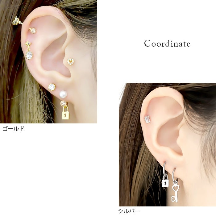 14G 16G 18G チャーム key 鍵 錠前 パドロックボディピアス アレンジ