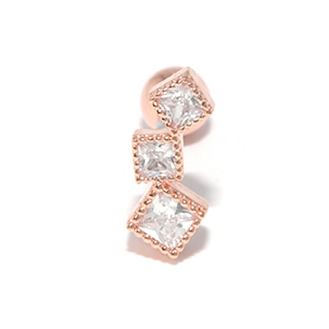 16G]軟骨0724/トリプルスクエアジュエルイヤーフィット/ボディピアス