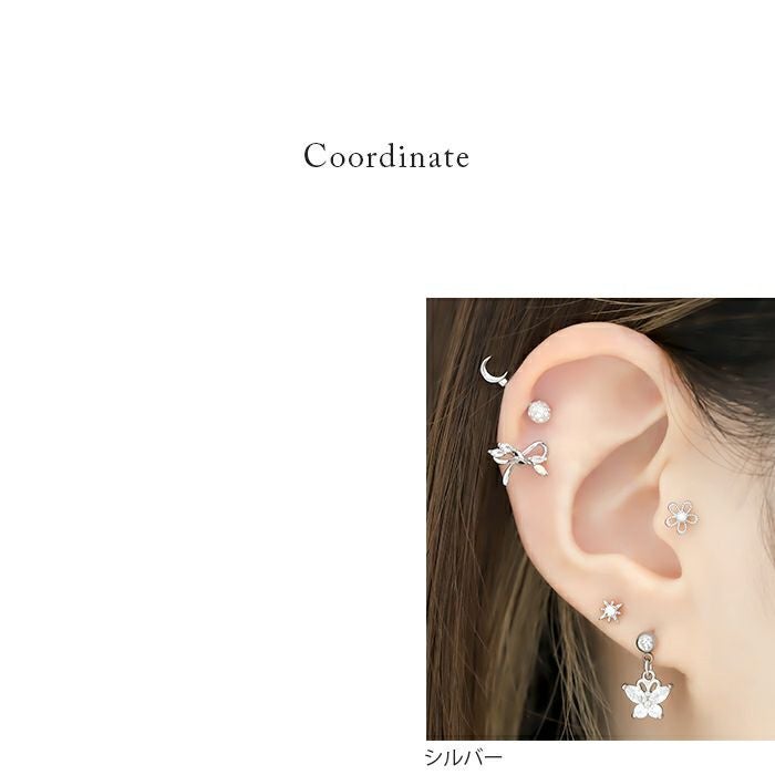 16G 18G キャッチ 花 フラワー ワイヤーフレーム ジュエル