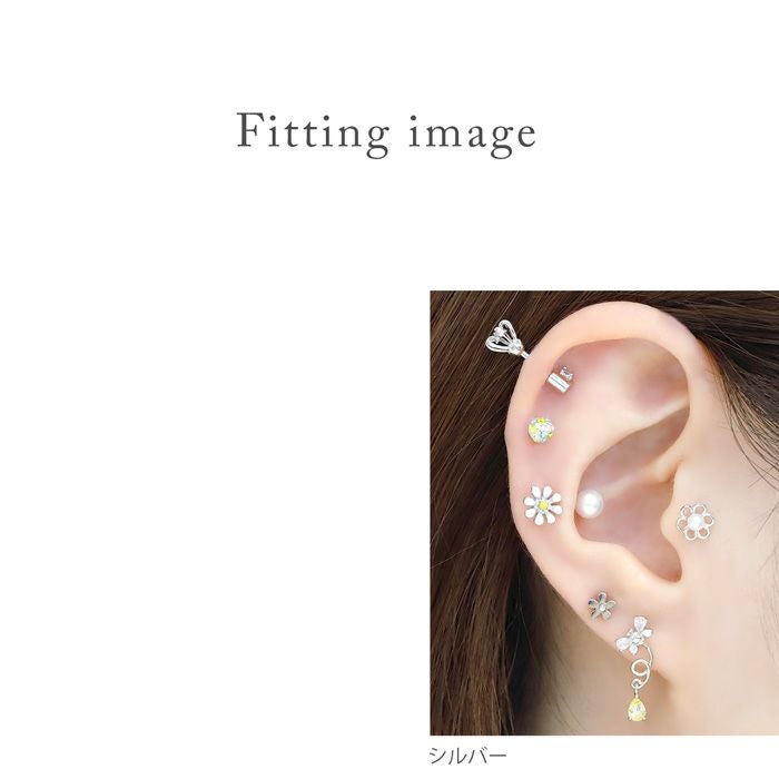 花 パール ボディピアス 16G 18G 軟骨ピアス かわいい パーツ キャッチ