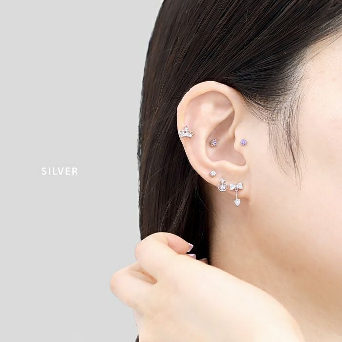 軟骨ピアス 16G 王冠モチーフ クラウン ジュエル キラキラ