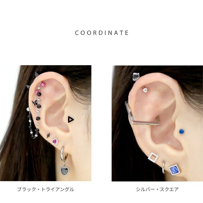 マークデザインピアス（トライアングル・サークル・スクエア）｜ボディ