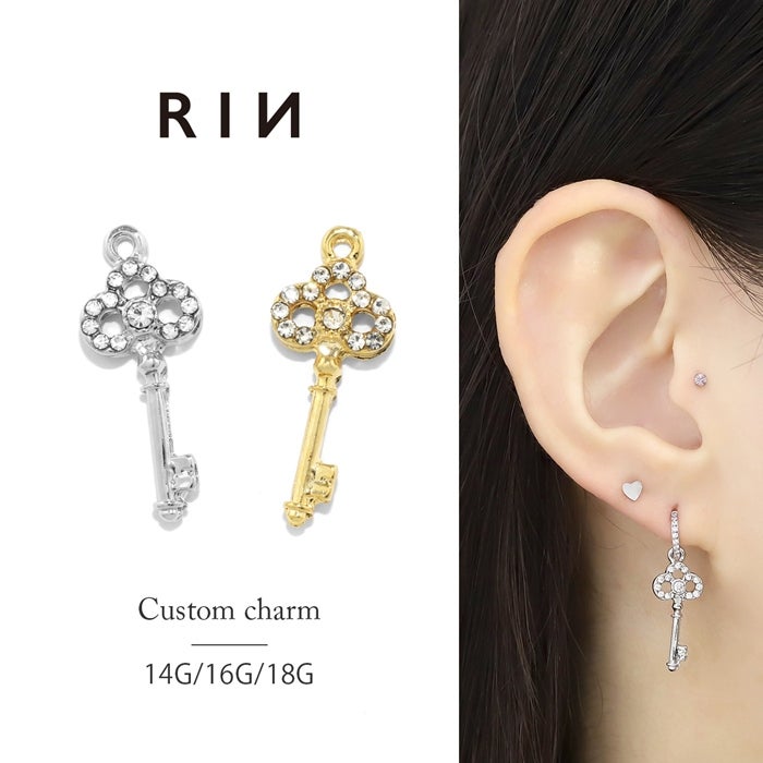 チャーム 14G 16G 18G ロング ジュエル きらきら 大人カワイイ ボディ