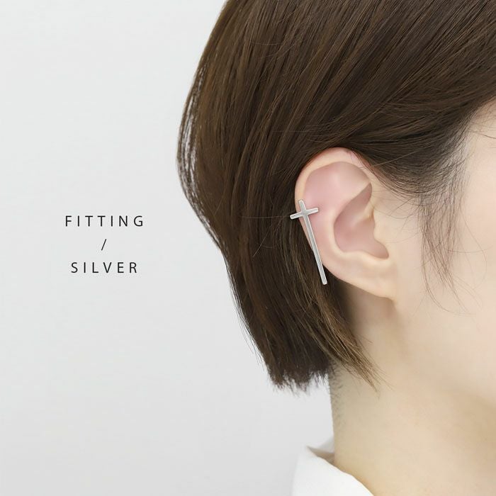 16G 軟骨ピアス ロング クロス 十字架 ハロウィン CROSS ゴシック