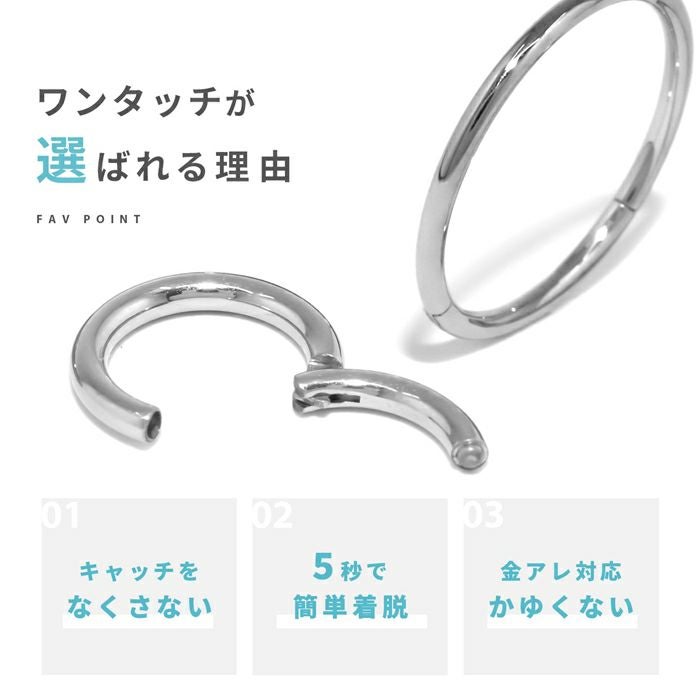 ワンタッチセグメントリングピアス(PVD)｜ボディピアス凛【公式】
