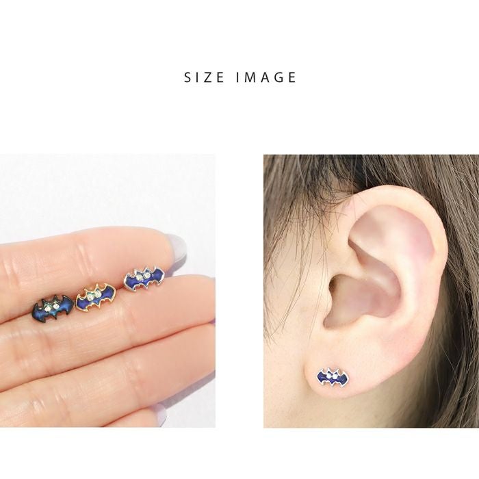 14G 軟骨ピアス ハロウィン 動物 こうもり 蝙蝠 ポップ バット 色が