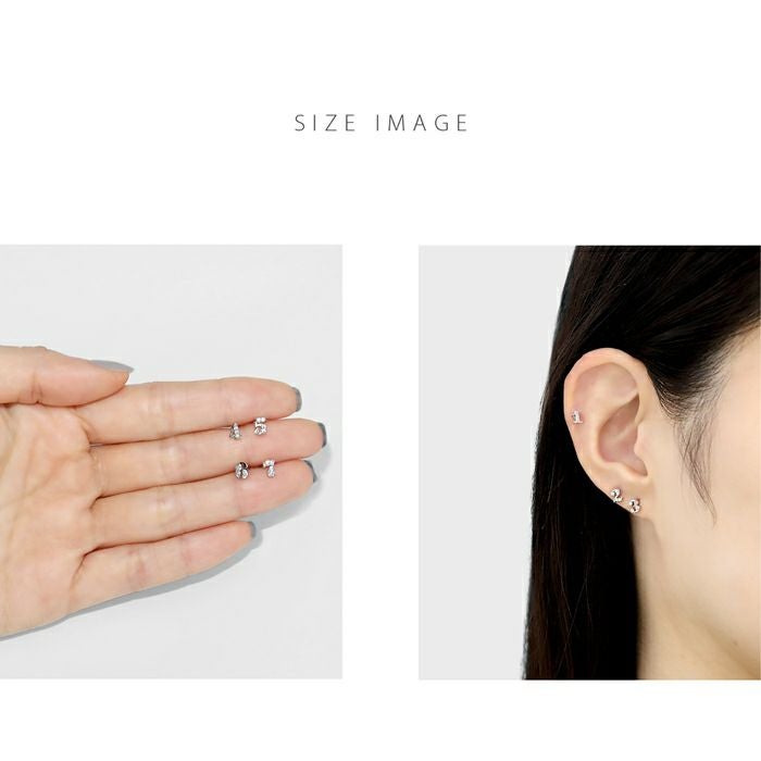 16G 軟骨ピアス ナンバー 数字 ジュエル ストレートバーベル 片耳用
