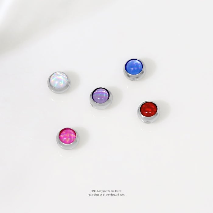 ボディピアス 14G 16G 18G 12G キャッチ ホログラム ボール シンプル