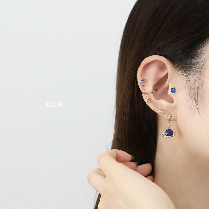 16G 14G 軟骨ピアス 金属アレルギー 土星 惑星 ジュエル チャーム