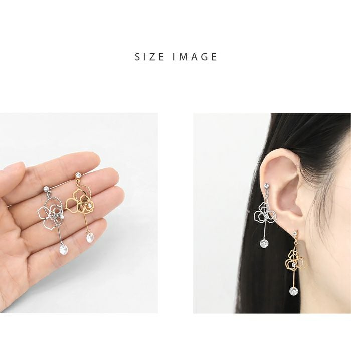 フェミニンフラワーピアス ボディピアス 14G 16G 軟骨ピアス 花 バラ