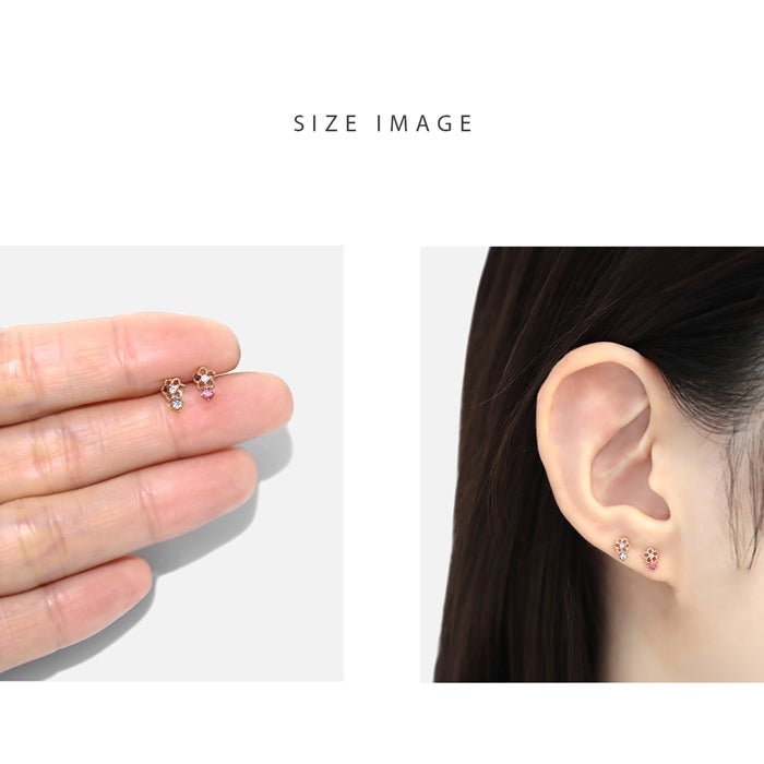 16G 軟骨ピアス ジュエル フラワー 花 小さめ キュービックジルコニア