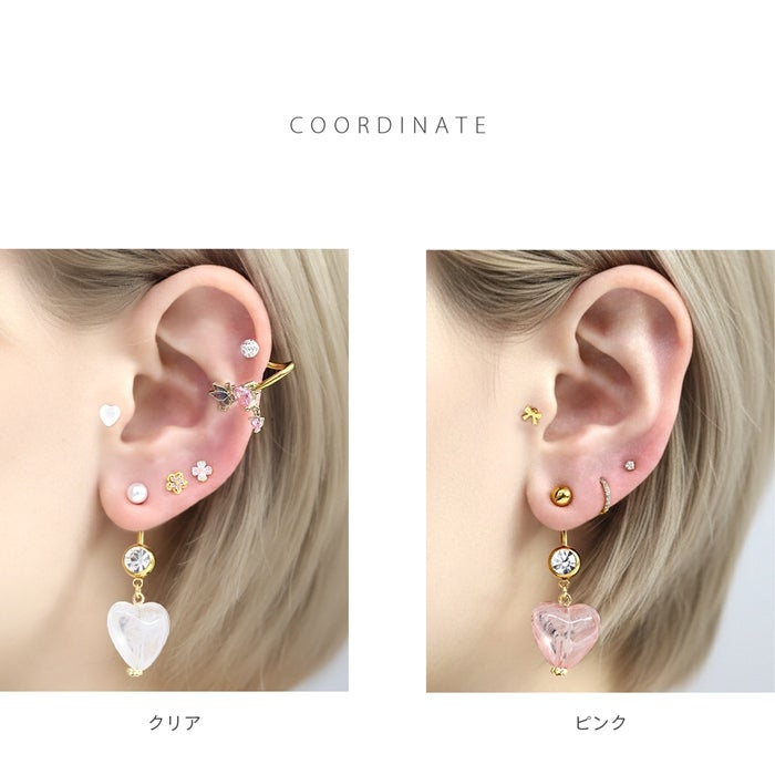 ボディピアス 14G 18G へそピアス かわいい ハート キャンディー 飴