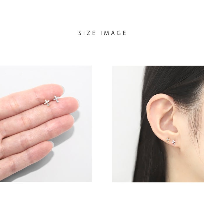 ピアス プチジュエルクロスピアス ボディピアス 16G 軟骨ピアス 十字架 16