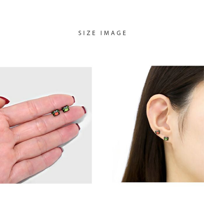 16G 軟骨ピアス かに 蟹 クラブ ポップ かわいい オレンジ グリーン