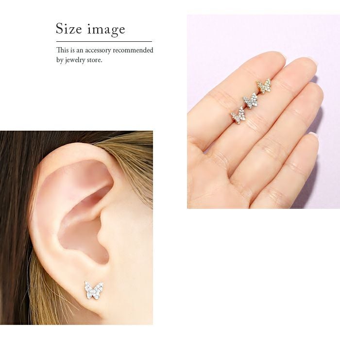 CZビジューバタフライピアス｜ボディピアス凛【公式】