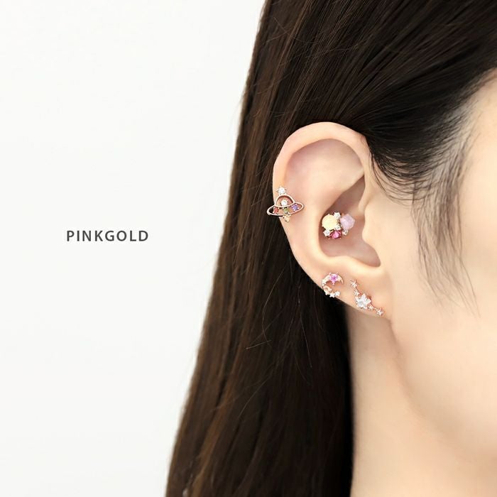 ボディピアス 軟骨ピアス スター ジュエル イヤーフィット 流星