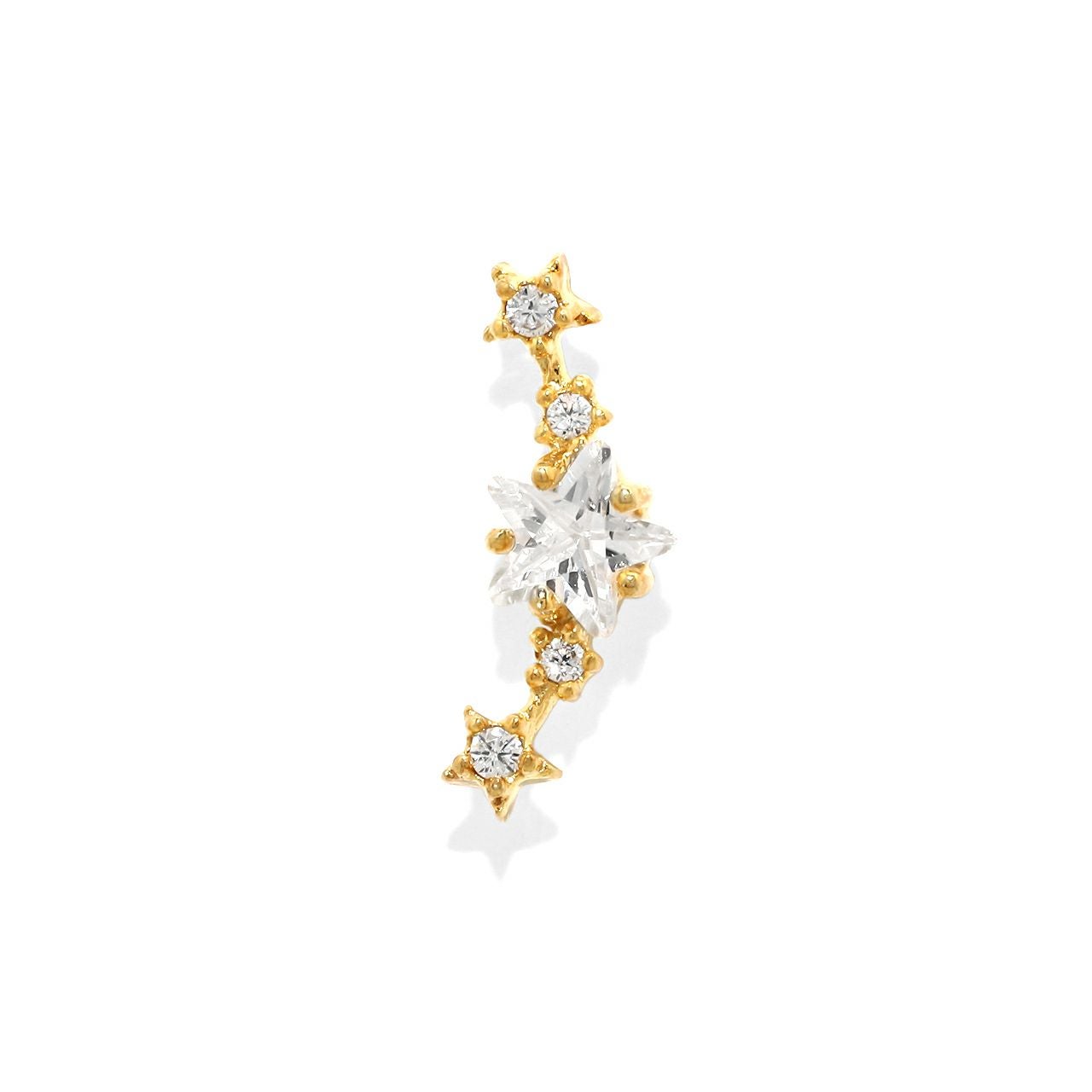 ボディピアス 軟骨ピアス スター ジュエル イヤーフィット 流星