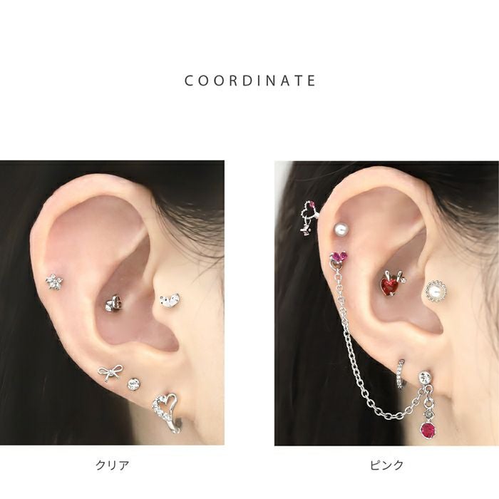 ハートジュエルピアス ボディピアス 軟骨ピアス 16G 軟骨1005 16ゲージ