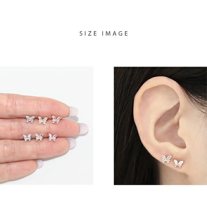 ジュエルバタフライピアス（オーロラ・クリア）｜ボディピアス凛【公式】