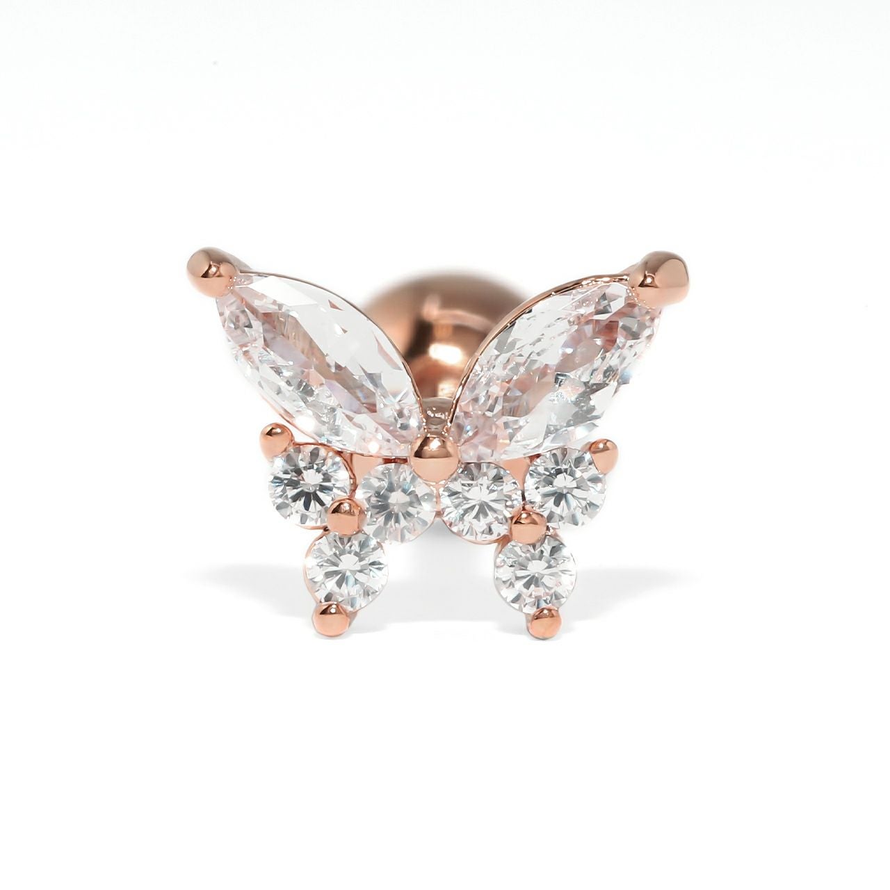 ジュエルバタフライピアス（オーロラ・クリア）｜ボディピアス凛【公式】