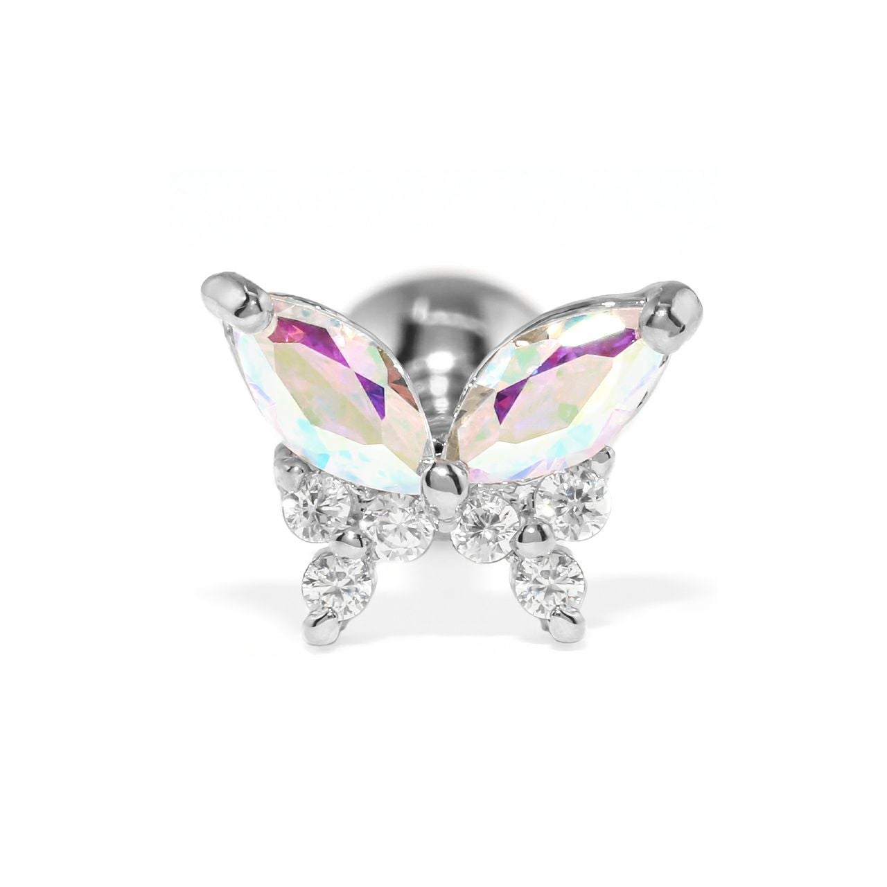 ジュエルバタフライピアス（オーロラ・クリア）｜ボディピアス凛【公式】