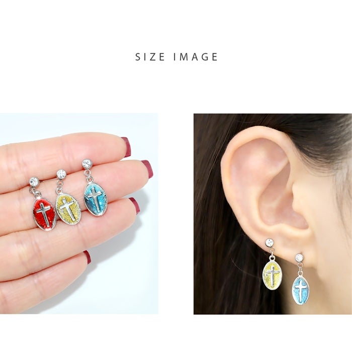 16G 14G 軟骨ピアス 十字架 メダル クロス スタイリッシュ ボディ