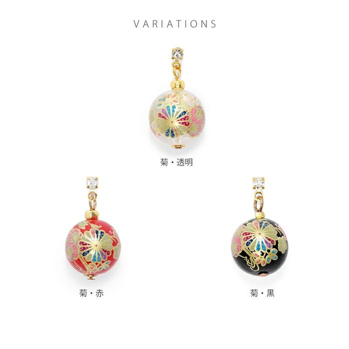桜と菊柄のレトロ和柄ボールキャッチ｜ボディピアス凛【公式】