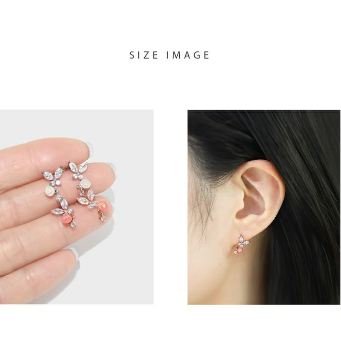 16G 軟骨ピアス 蝶々 ジュエル 揺れる かわいい ジルコニア ボディ