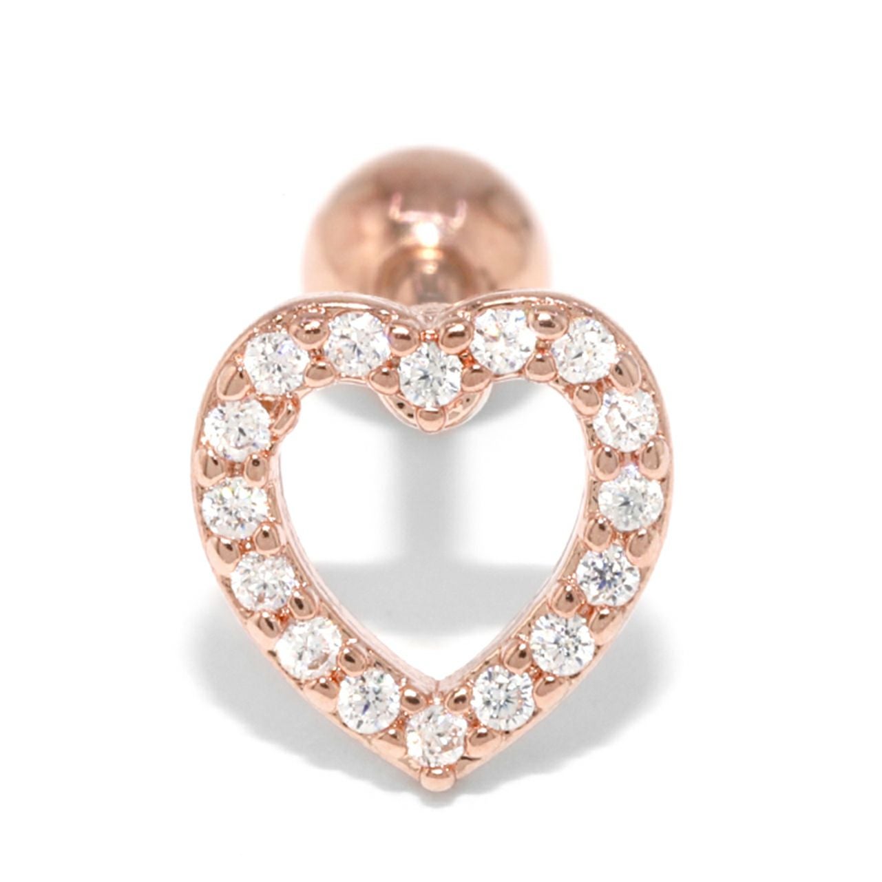 2サイズジュエルハートフレームピアス｜ボディピアス凛【公式】