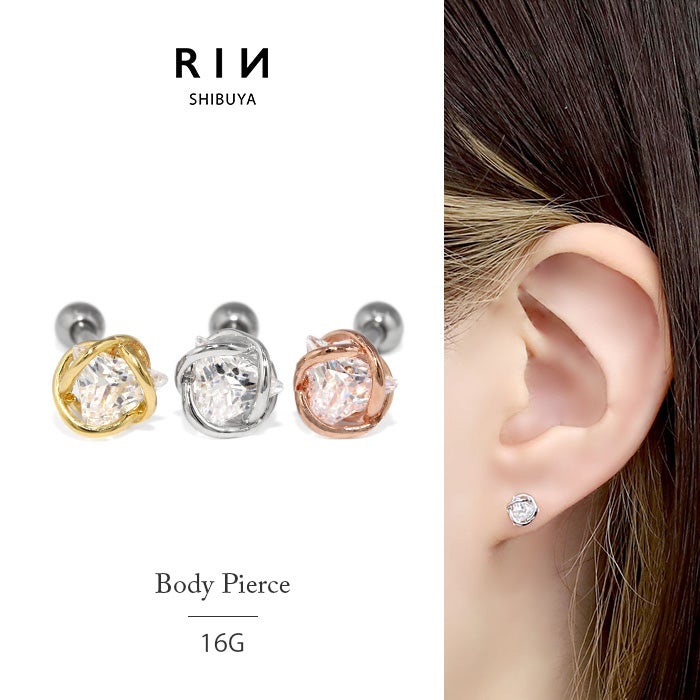 ボディピアス 16G 軟骨ピアス ピアス トライアングル ジュエル アーム