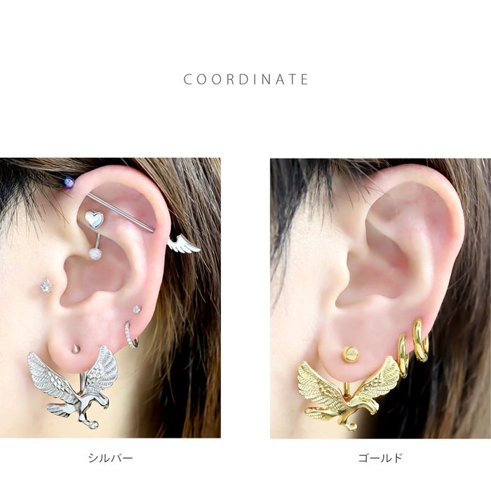 鷲 鷹 鳥 ワシ タカ ボディピアス 14G へそピアス かわいい バナナ