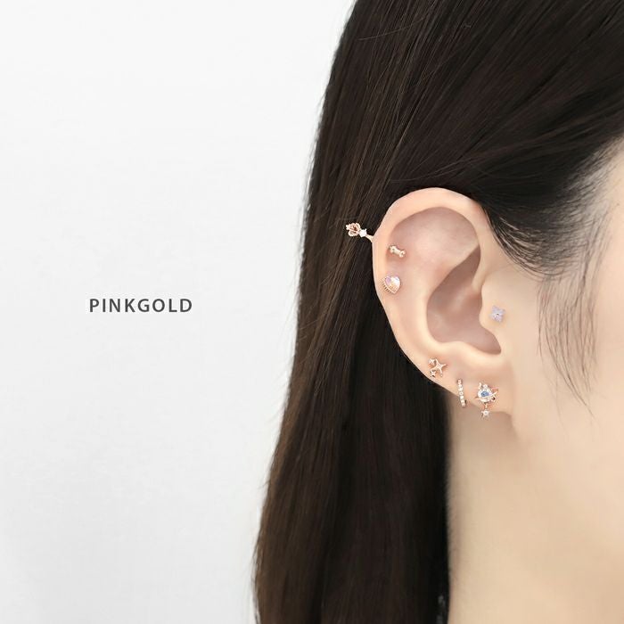 16G 軟骨ピアス かわいい 惑星 ジュエル プラネット ステラ 星 スター