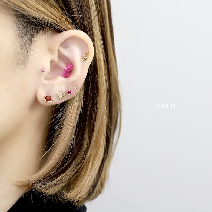 ピアス 惑星 ハート プラネット ボディピアス 16G 軟骨ピアス かわいい