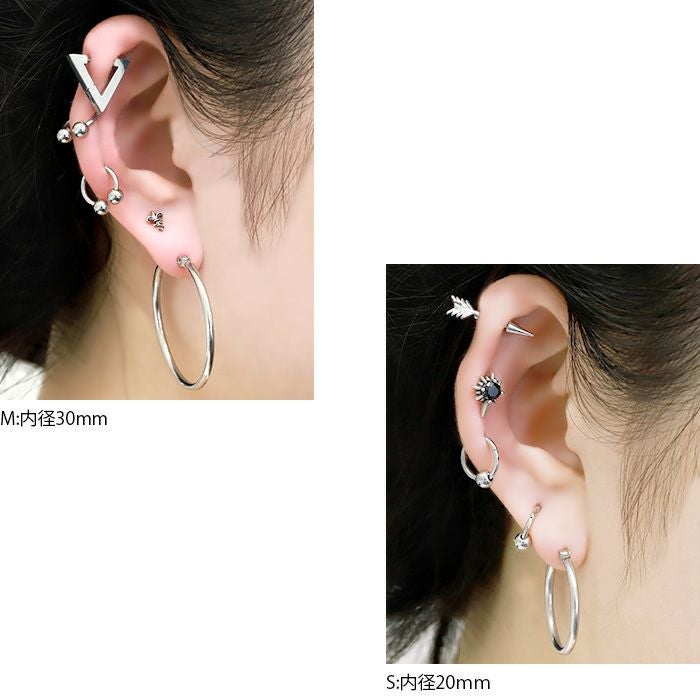 フープ ユニセックス ステンレスピアス ボディピアス 20G フープピアス