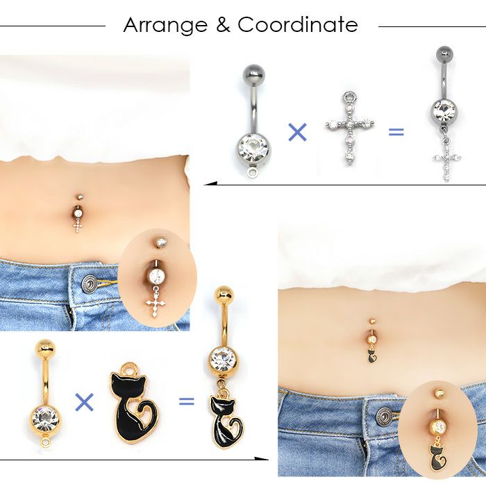 へそピアス 軟骨ピアス 14G かわいい ボディピアス 18G カスタム